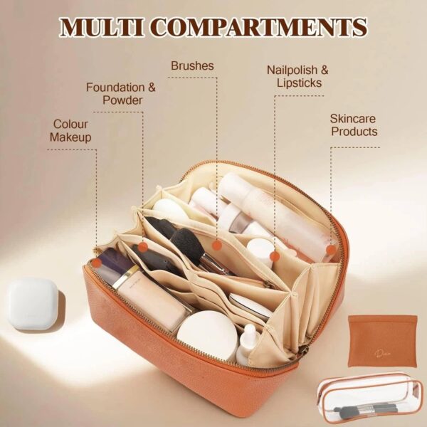 714gXsz11RL._AC_SL1500_ Small Makeup Bag Brown