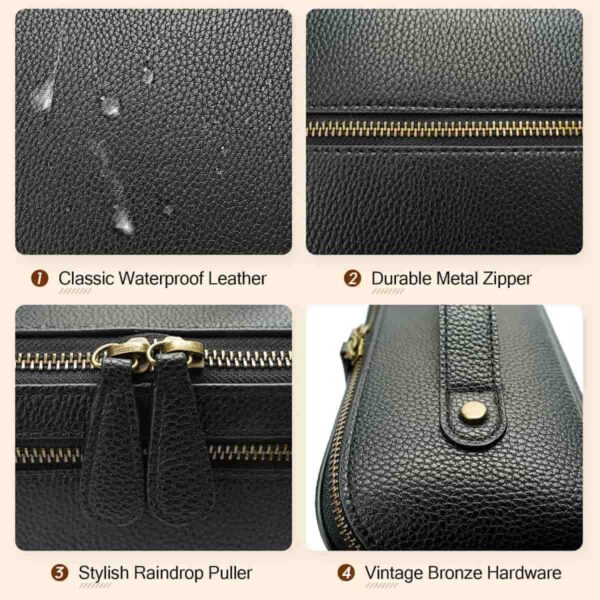 Bella-Small-Leather-Tech-Pouch-Black-Divvia-5 Tech Pouch Black