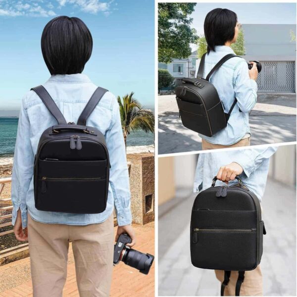 classic-vegan-leather-small-camera-backpack-10l-black-flaty-divvia-5 Flaty Small Camera Backpack Black