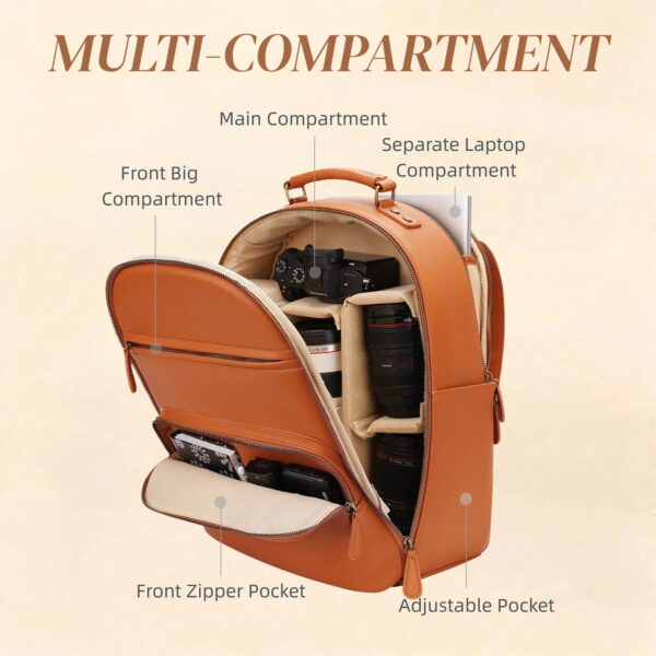 divvia-large-brown-camera-backpack (7) Large Camera Backpack Brown